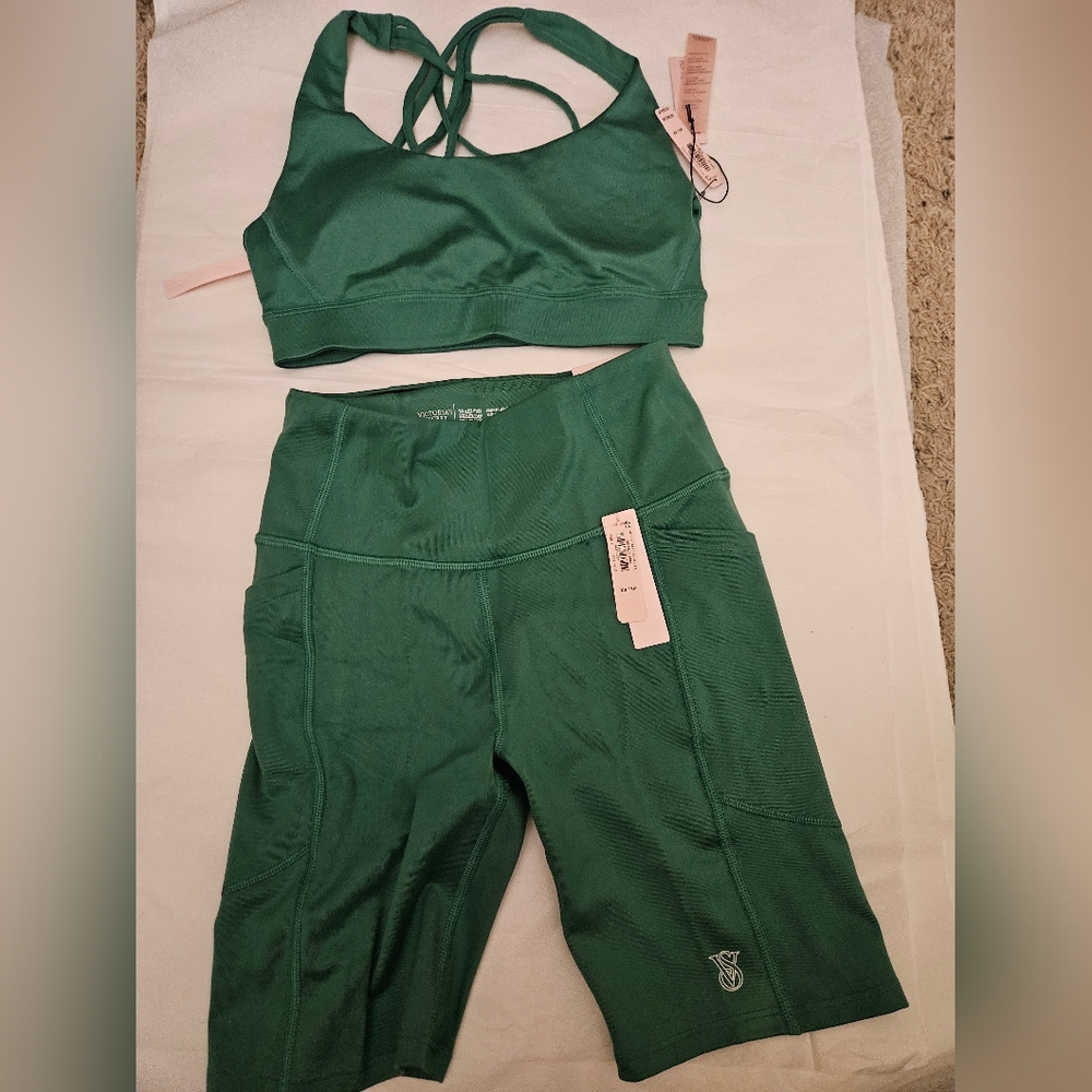 Victoria's Secret Sport bralette/biker short set, XS